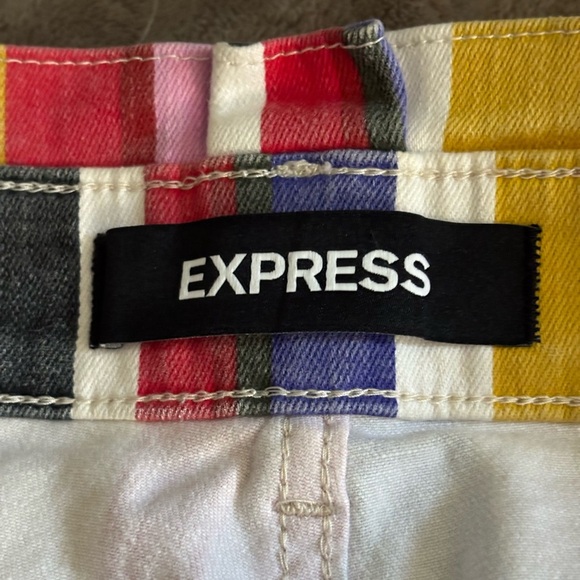 Express Dopamine Multicolor Striped High Waist Women's Shorts - Picture 7 of 9